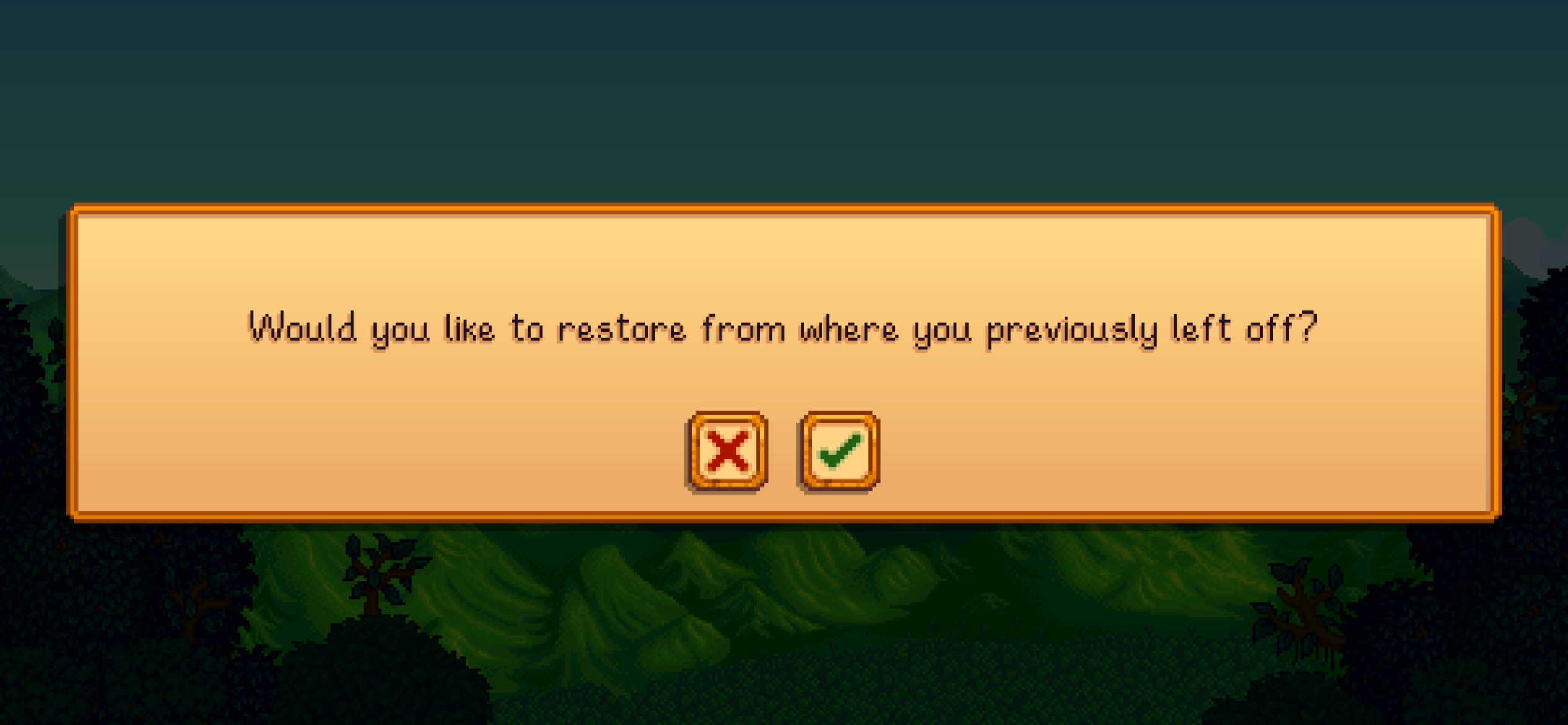 Stardew Valley resume prompt